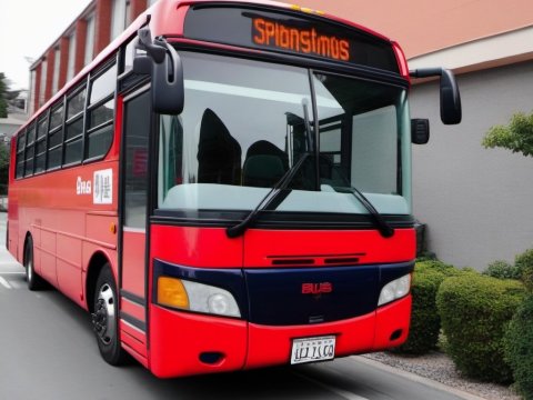 Red City Bus Parked on Urban Street