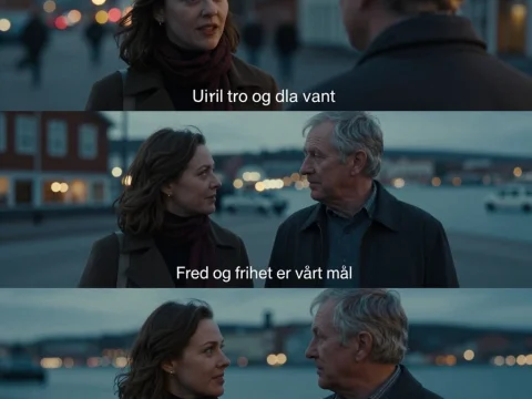 Reflective Conversation by the Waterfront at Dusk