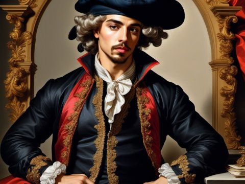 Regal 18th Century Gentleman in Ornate Attire