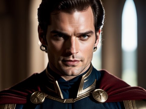 Regal Man in Ornate Medieval Armor with Cape