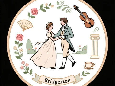 Regency Couple Dancing Embroidery Hoop Art