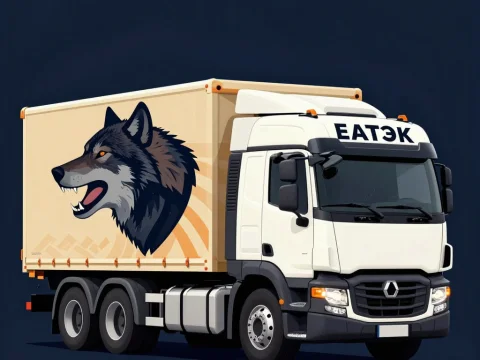 Renault Magnum Truck with Wolf Graphic