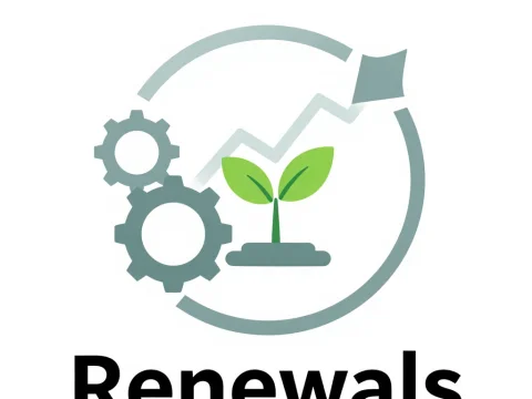 Renewals Concept with Growth and Gears Icon