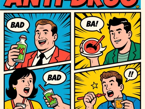 Retro Comic Style Anti-Drug Poster
