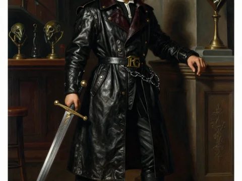 Rogue Trader in Leather Coat with Sword