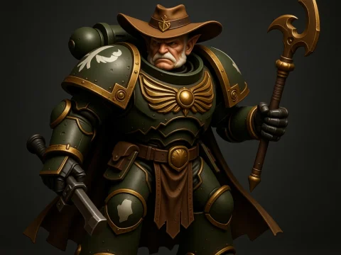 Rogue Trader Scoundrel in Warhammer Armor