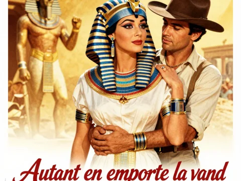 Romantic Scene with Egyptian Queen and Adventurer