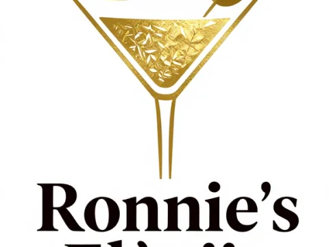 Ronnie's Elèxiir Martini Glass Logo