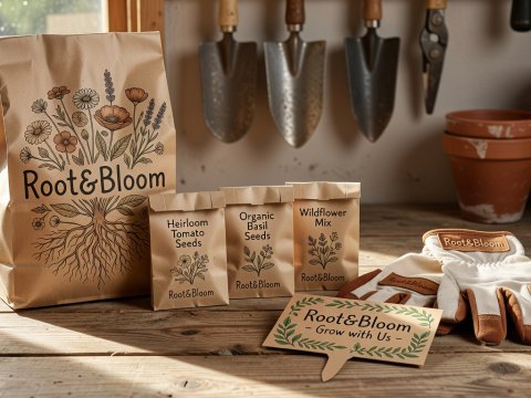 Root&Bloom Organic Gardening Packaging Design