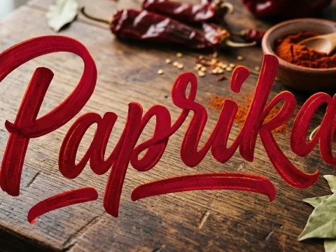 Rustic Paprika Spice with Handwritten Typography