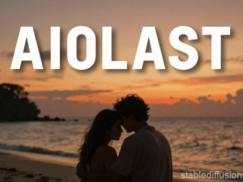 Sad Romantic Sunset on the Beach