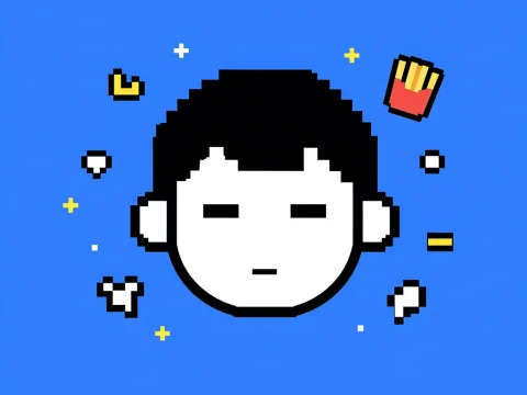 Satirical Pixel Art Avatar with Fast Food Elements
