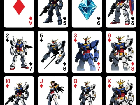 Sci-Fi Mech and Character Themed Poker Cards