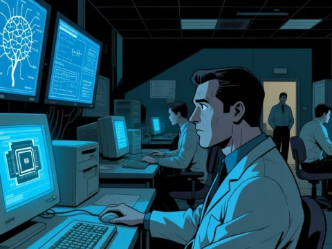 Scientists Analyzing Data in a High-Tech Lab