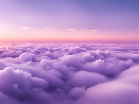 Sea of Soft Purple Clouds at Sunrise