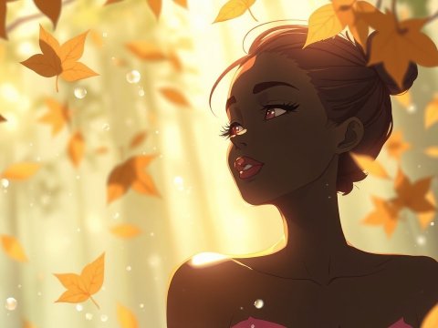 Serene Autumn Portrait of a Woman in Golden Light