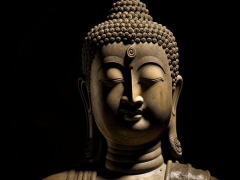 Serene Buddha Statue Illuminated in Soft Light