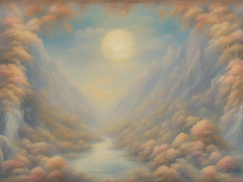 Serene Misty Valley with Soft Autumn Foliage