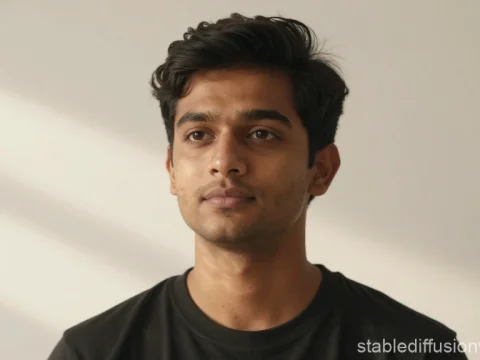 Serene South Asian Man in Soft Natural Light