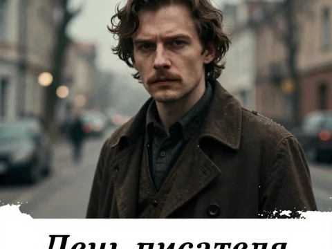 Serious Man on Street Celebrating Writer's Day