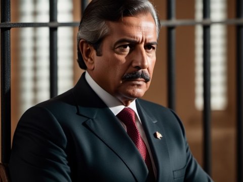 Serious Mature Man in Formal Suit with Mustache