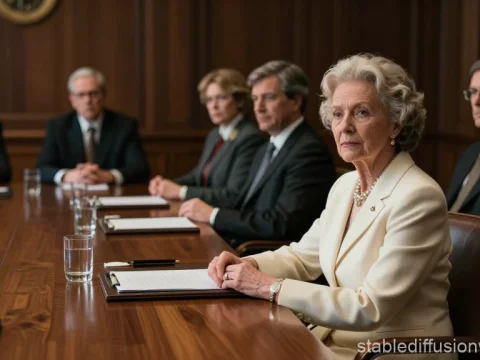 Serious University Boardroom Meeting