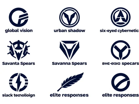 Set of Nine Military Logistics Style Logos