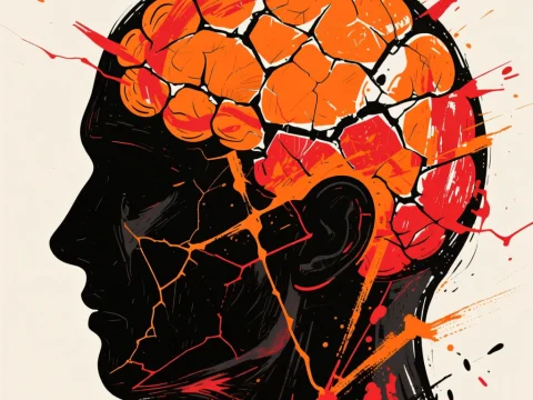 Shattered Mind Abstract Illustration