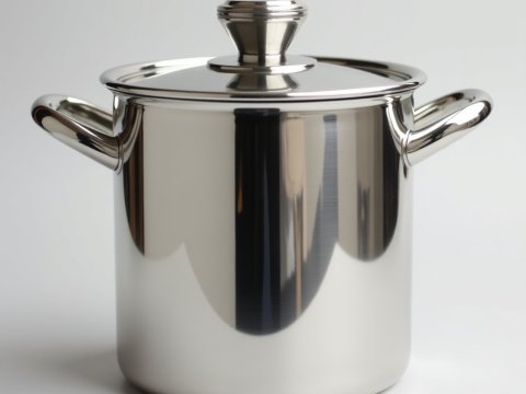 Shiny Stainless Steel Cooking Pot with Lid