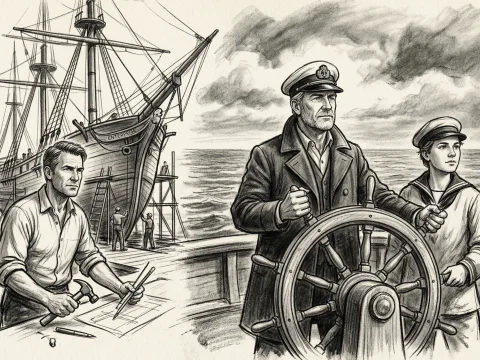 Shipbuilder and Captain Steering the Ship Enterprise