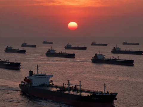 Silent Tanker Armada at Sunset