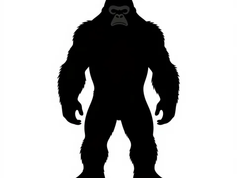 Silhouette of a Sasquatch Creature