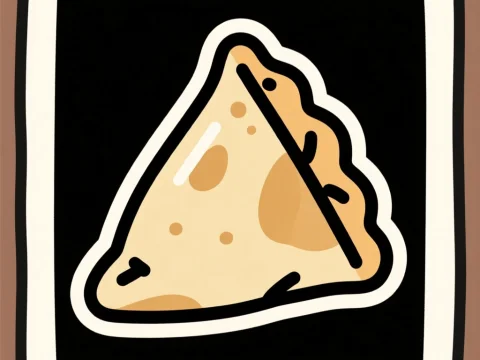 Simple Art Samosa Illustration