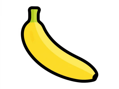 Simple Flat Icon of a Banana
