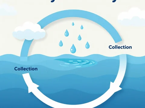 Simple Water Cycle Infographic Diagram