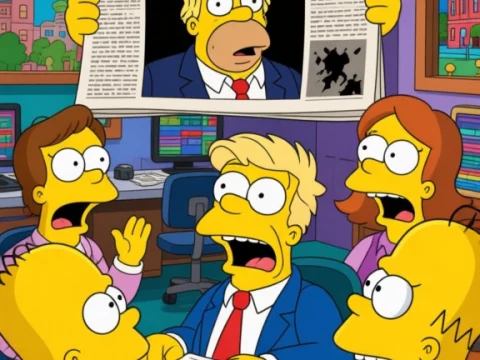 Simpsons Newsroom Reacts to Donald Trump Headline