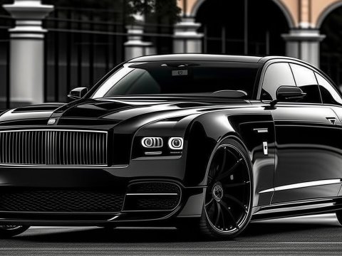 Sleek Black Luxury Car with Modern Design