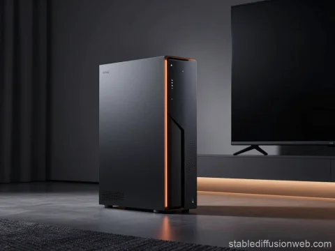 Sleek Modern Gaming PC Tower with Ambient Lighting