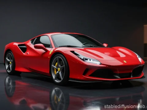 Sleek Red Ferrari F8 in Studio Setting