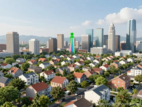 Smart Ecological Human Town with Modern Skyline