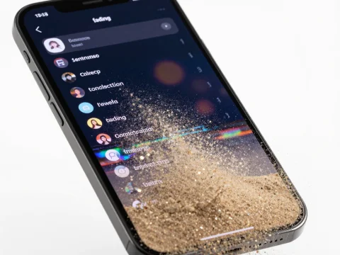 Smartphone Screen Glitching with Sand Effect