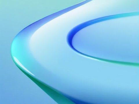 Smooth Abstract Curves in Blue and Green Gradient