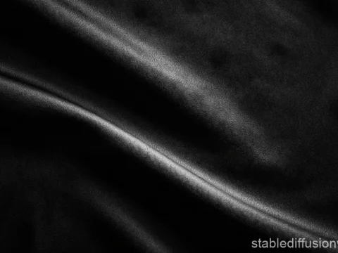 Smooth Black Silk Fabric Texture with Light Reflection