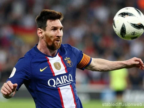 Soccer Player Kicking Ball in Action