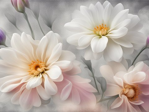 Soft Pastel Flowers with Delicate Petals