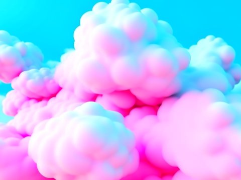 Soft Pink and Blue Abstract Cloudscape