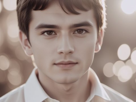Soft Portrait of a Young Man with Warm Bokeh Background