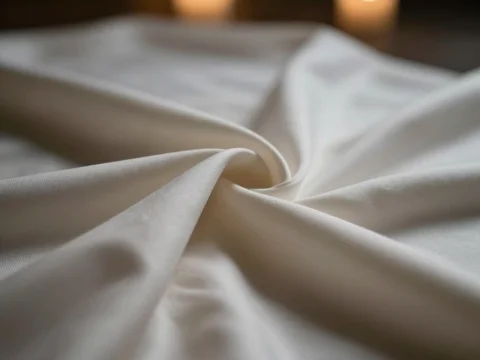 Soft White Fabric with Warm Candlelight Glow