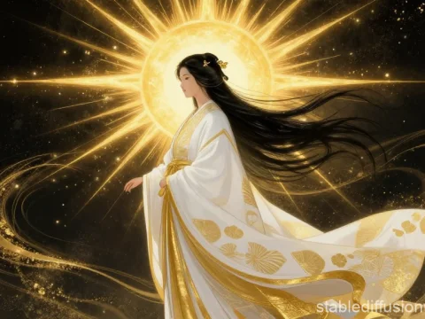 Solar Goddess Radiating Celestial Light