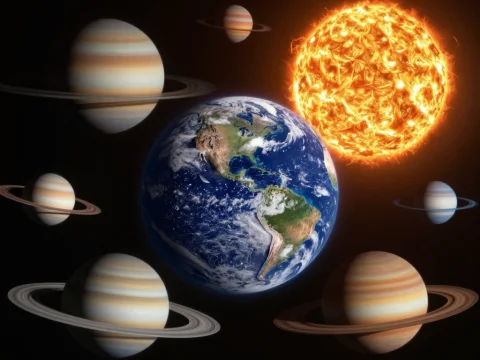 Solar System with Multiple Saturn-like Planets and Earth